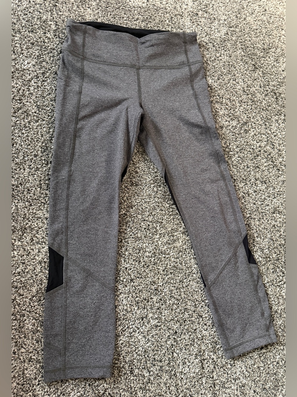lululemon Black and Gray Performance Capri length Leggings